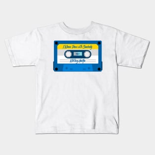 Whitney Huston Classic Blue Cassette Kids T-Shirt